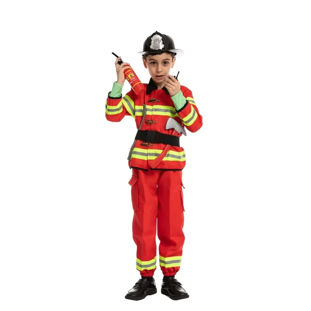 Red Firefighter Costume For Role Play Cosplay - Child 3T